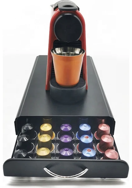 Kapsül Kahve Standı Çekmeceli 50 Kapsul Kapasiteli Nespresso Jacobs Uyumlu