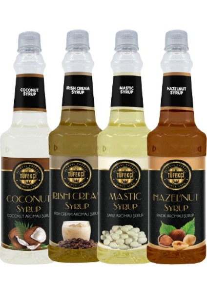 4lü Avantajlı Paket (Hindistan Cevizi, Irish Cream, Damla Sakızlı, Fındık) Şurubu 4*750ML