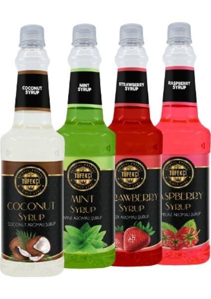 4'lü Avanataj Paket ( Çilek Frambuaz Hindistan Cevizi Nane) 750 ml Şurubu