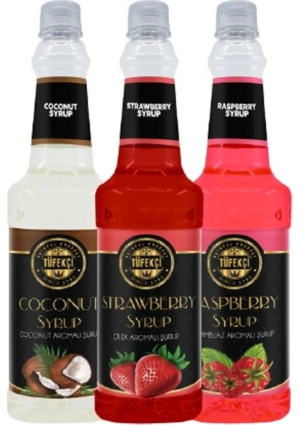 3lü Avantajlı Paket (Çilek, Hindistan Cevizi, Frambuaz) Şurubu 3X750ML