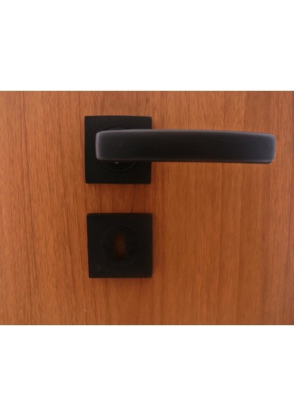 Çelebi Mat Siyah Rozetli Kapı Kolu Wc