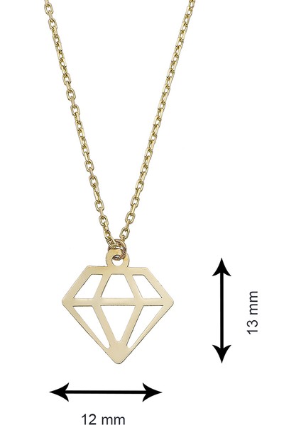 Pırlanta Şeklinde 14 Ayar Altın Kolye modelleri