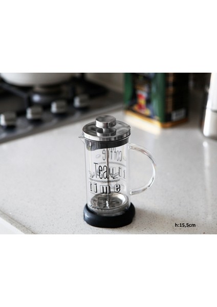 2 Adet Lüx French Press Cam Bitki Çayı&filtre Kahve Demliği 350 ml