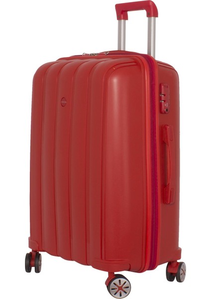 Lüx Kırılmaz Kırmızı Büyük Boy Pp Valiz - V305 fiyatları