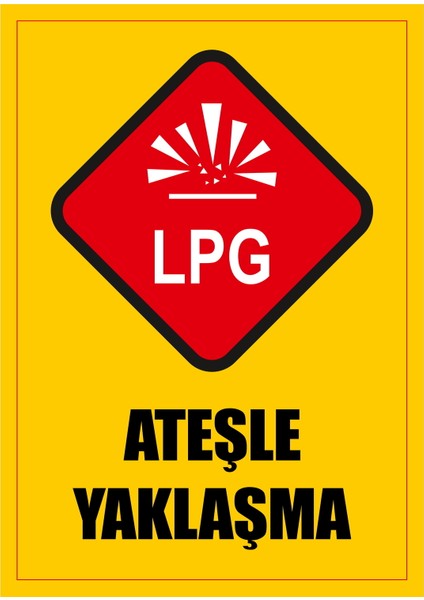 Lpg - Ateşle Yaklaşma Levhası - Dekote 25X35