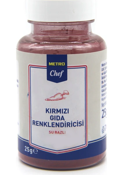 Metro Chef Su Bazlı Kırmızı Gıda Boyası 25 gr