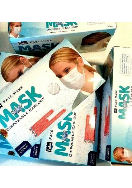 Tek Kullanımlık Full Ultrasonik Cerrahi Maske Yüksek Filtrasyon Sistemli 3 Katlı Burun Telli 250 Adet 10 Kutu
