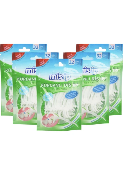 Floss Picks Kürdanlı Diş İpi -5Li Paket