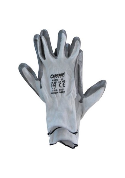 Nitril Eldiven Gri Beyaz 10-Xl