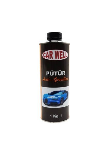 Car Well Anti Gravel Darbe Koruyucu Siyah Pütür Boya Siyah-Gri-Beya 1 kg