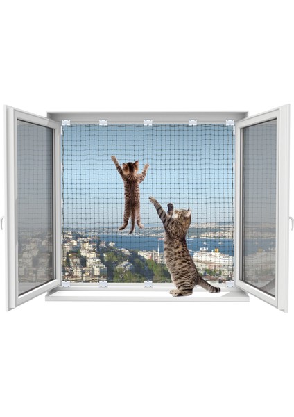 Pets Kedi Güvenlik Ağı Fransız Balkon Kapısı Kutusu 80X220