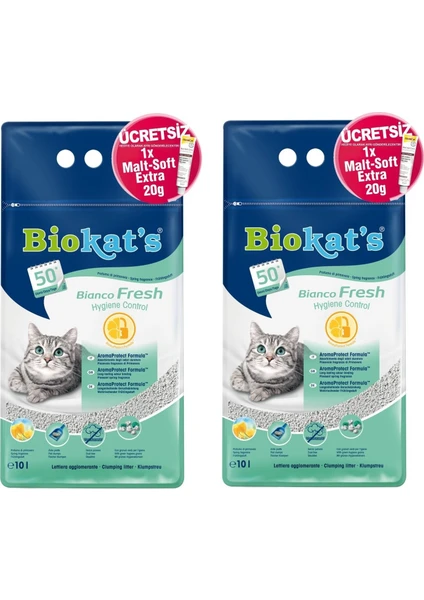 Bianco Fresh Kedi Kumu 10LT+MALT Soft Extra 20GR(2 Adet)