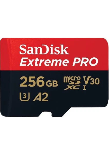 SanDisk Extreme Pro 256GB Micro SDXC UHS-I U3 A2 V30 Hafıza Kartı SDSQXCZ-256G-GN6MA