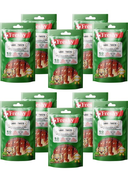 Lamb Twists - Kuzu Etli Burgu Çubuk - 1000 gr - 10'lu Set