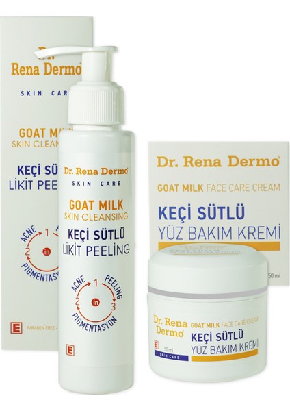 Dr. Rena Dermo Keçi Sütlü Likit Peeling 125 ml + Yüz Bakım Kremi 50 ml