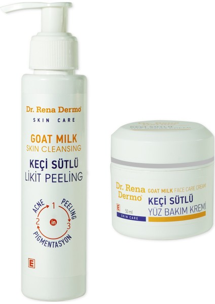 Dr. Rena Dermo Keçi Sütlü Likit Peeling 125 ml + Yüz Bakım Kremi 50 ml