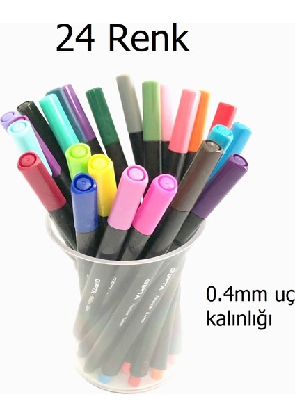 Fineliner 24 Renk Bardaklı Set 0.4 mm