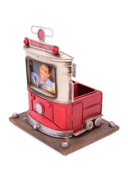 Dekoratif Metal Kalemlik Çerçeveli Tramvay Temalı fiyatları