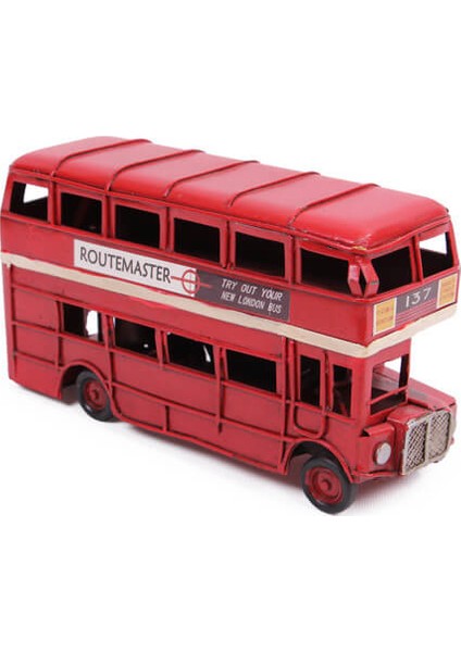 Dekoratif Metal Araba Londra Şehir Otobüsü