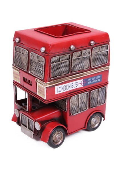 Dekoratif Metal Araba Londra Şehir Otobüsü Kalemlik fiyatları