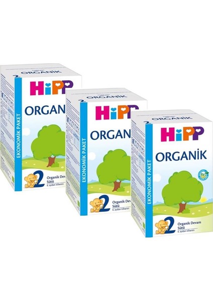 2 Organik Devam Sütü 600 gr 3'lü