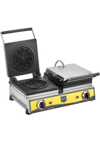 W13 Çiçek Model Çiftli Waffle Makinesi 16 cm Çap