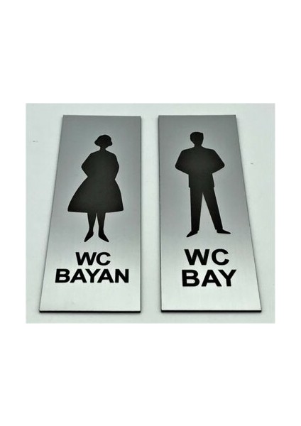 Wc Tuvalet Tabelası Bayan Bay Takım 2 Adet Kapı Yönlendirme Levha