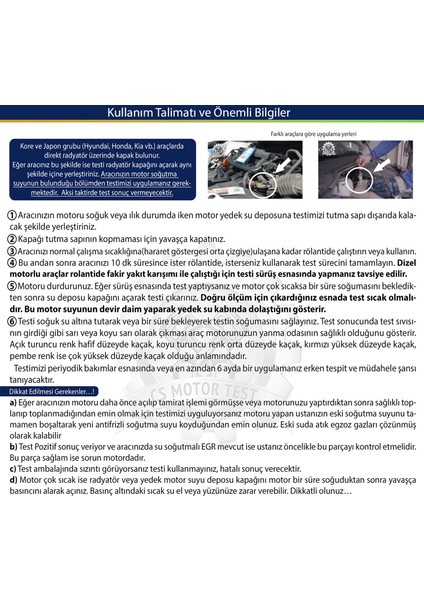 CS Motor Kaçak Testi