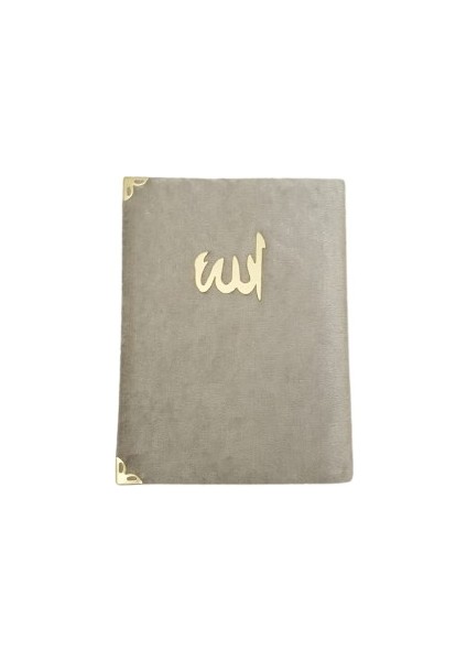 Çanta Boy Kadife Kaplı Yasin Sünger Kapak-Gri-20'li