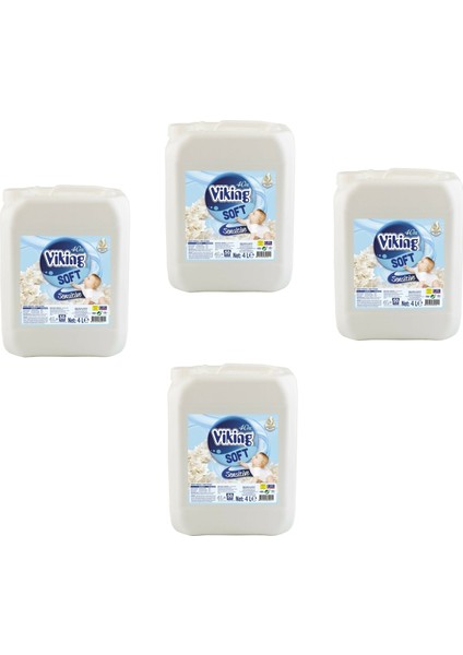 Soft Çamaşır Yumuşatıcısı Sensitive 5 Lt - 4'lü