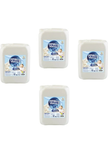 Soft Çamaşır Yumuşatıcısı Sensitive 5 Lt - 4'lü