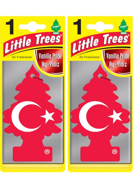 Little Trees Little Tree Türk Bayrağı Ay Yıldız Oto Kağıt Koku 2 Adet Asma Araba Kokusu