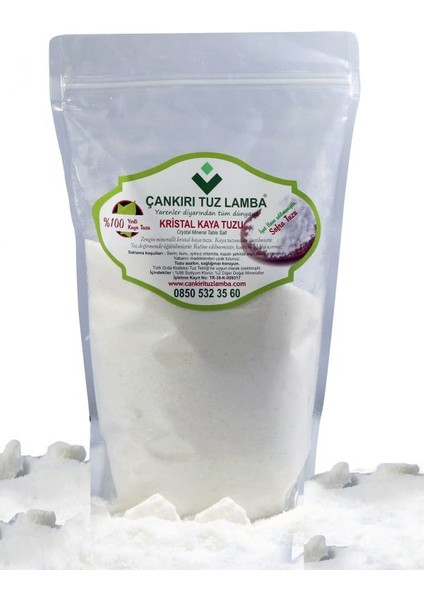 Doğal Çankırı Kaya Tuzu 1 kg Mineralli Kristal Sofra Tuzu