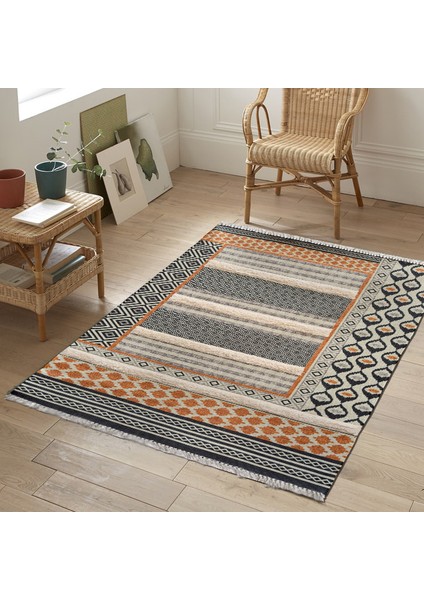 Rustik Kilim Grey Light Brown 4014 Bohem Kilim