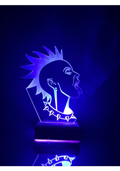 3D Punk Kız 16 Renk Gece Lambası modelleri