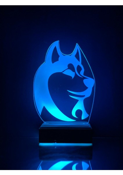 Husky Köpek 16 Renk Gece Lambası