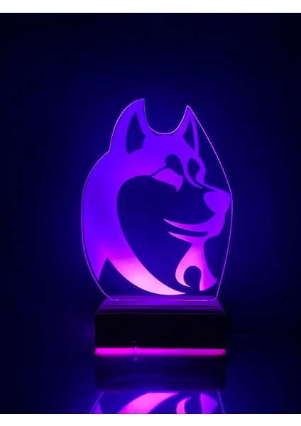 Husky Köpek 16 Renk Gece Lambası