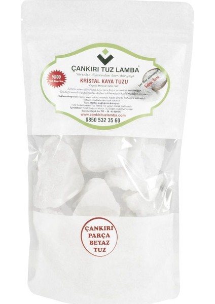 Parça Beyaz Çankırı Kaya Tuzu 1 kg Doğal Mineralli Kristal Tuz