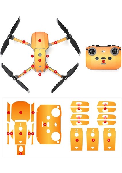 Djı Mavic Air 2 Gövde Kumanda ve Pil Için 3m Film Çıkartma Seti