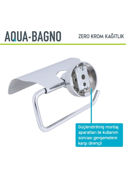 Aqua Bagno Zero Tuvalet Kağıtlığı - Krom