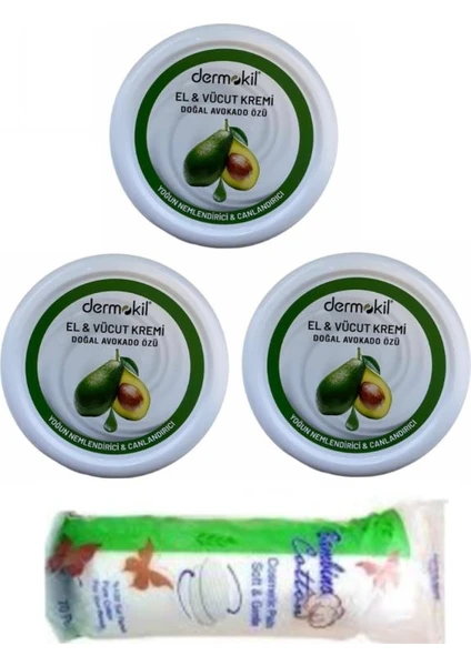 El Kremi Avokado 3x220 ml + Makyaj Pamuğu