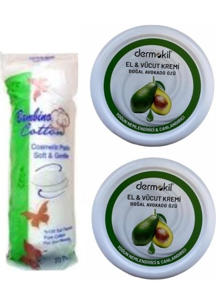 El Kremi Avokado 2x220 ml + Makyaj Pamuğu