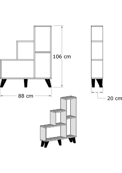 Decormet Nisa Kitaplık Beyaz fırsatları