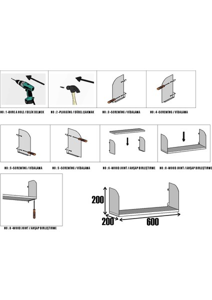Retro Raf Seti 20*60 Safir Meşe+B.dövme fiyatları