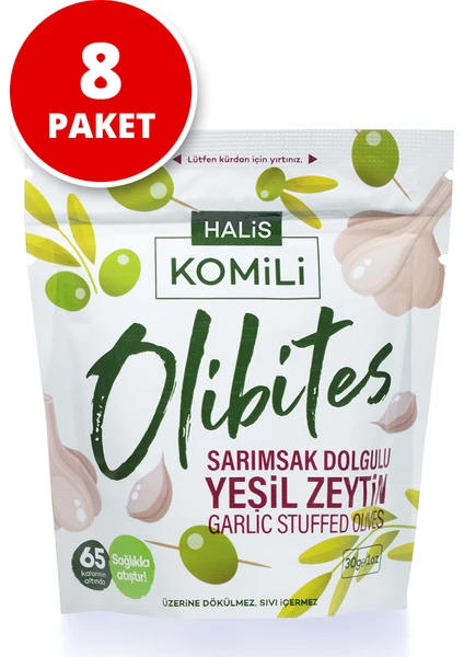 Olibites Sarımsak Dolgulu Yeşil Zeytin 8 x 30g