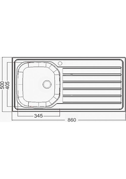 Tek Göz Sol 50X86 Paslanmaz Ankastre Evye