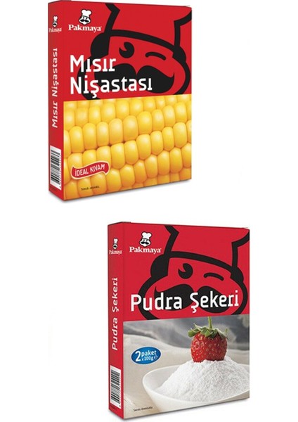 200 gr Mısır Nişastası + 200 gr Pudra Şekeri