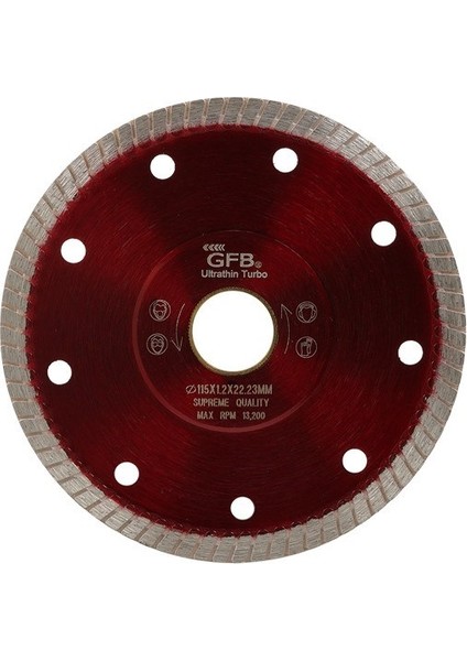 Hassas Kesim Ince Turbo Elmas Seramik - Fayans Kesici 115 mm