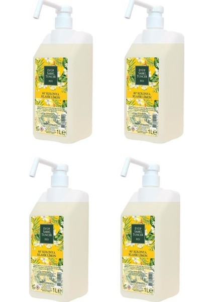 Limon Kolonyası 80° 1 lt Sprey Başlıklı 4 Adet
