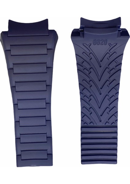 Porsche Design P6620 Uyumlu Lacivert Silikon Saat Kordonu